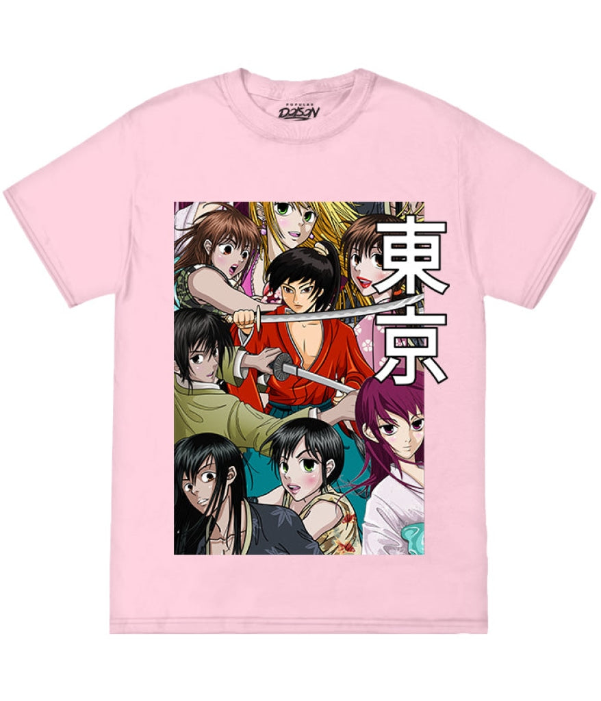 Big Size Anime Compliation Tee 2Xl / Pink Mens Tee