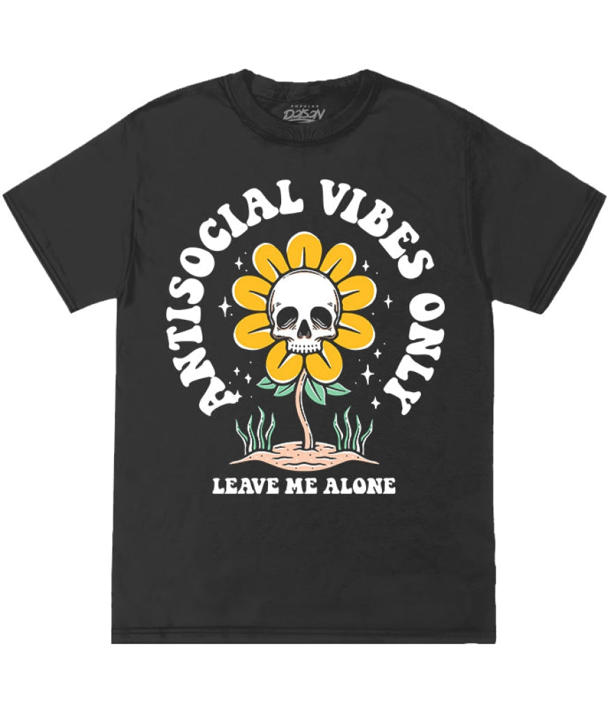 Big Size Antisocial Skull Tee 2Xl / Black Mens Tee