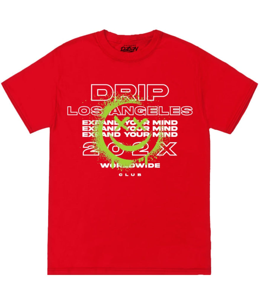 Big Size-Drip Smiley Graffiti Tee 2Xl / Red Mens Tee