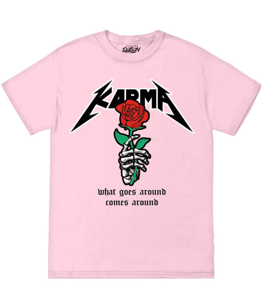 Big Size Karma Skull Rose Tee 2Xl / Pink Mens Tee