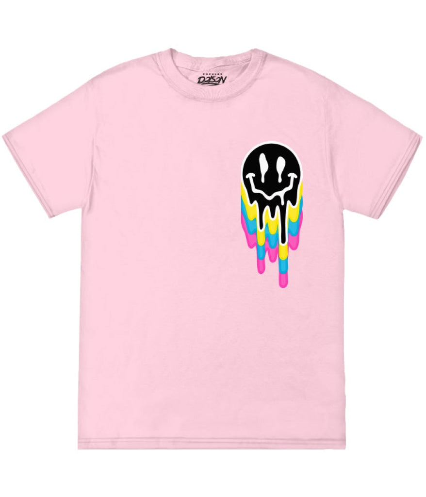 Big Size Multi Drip Smiley Tee 2X / Pink Mens Tee