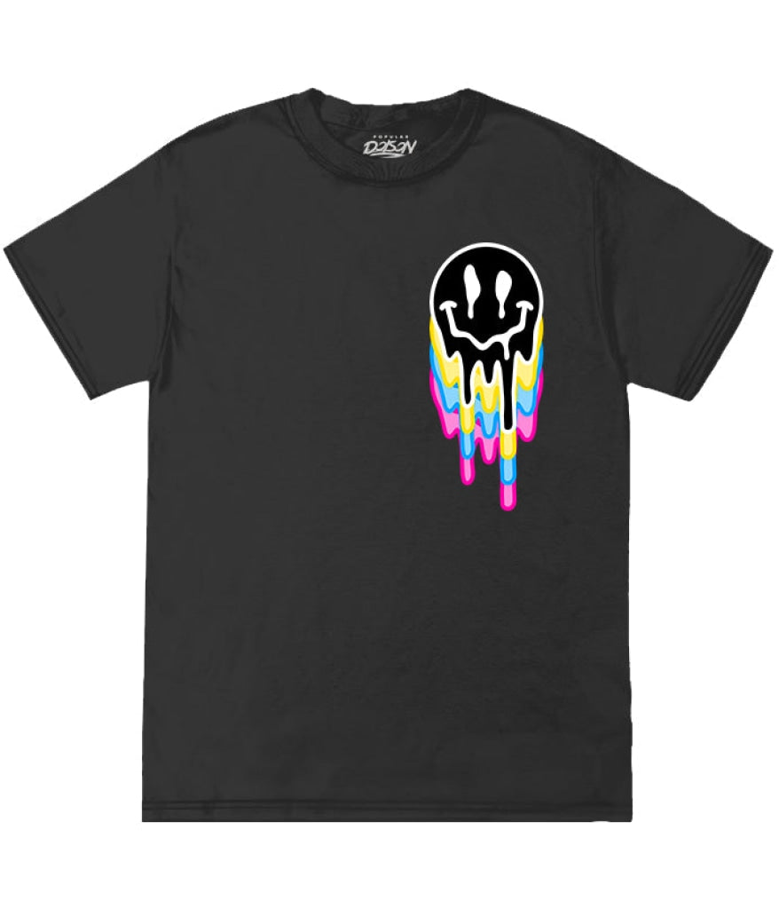Big Size Multi Drip Smiley Tee 2Xl / Black Mens Tee