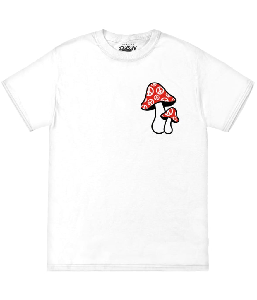 Big Size Peace Sign Mushroom 2Xl / White Mens Tee