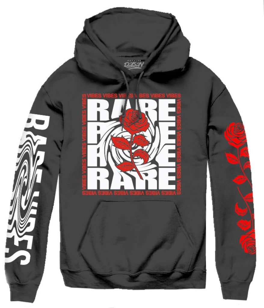 Big Size Rare Swirl Rose Hoodie 2Xl / Black Mens Hoodies And Sweatshirts