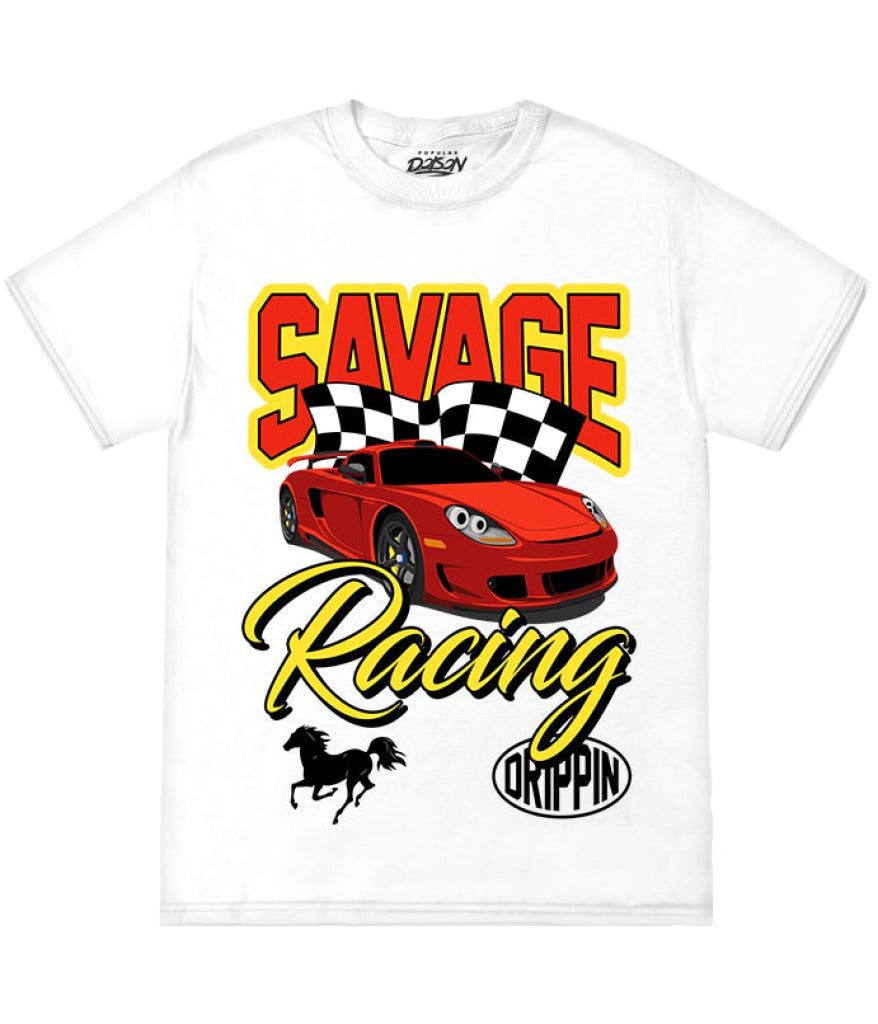 Big Size Savage Racing Tee 2Xl / White Mens Tee