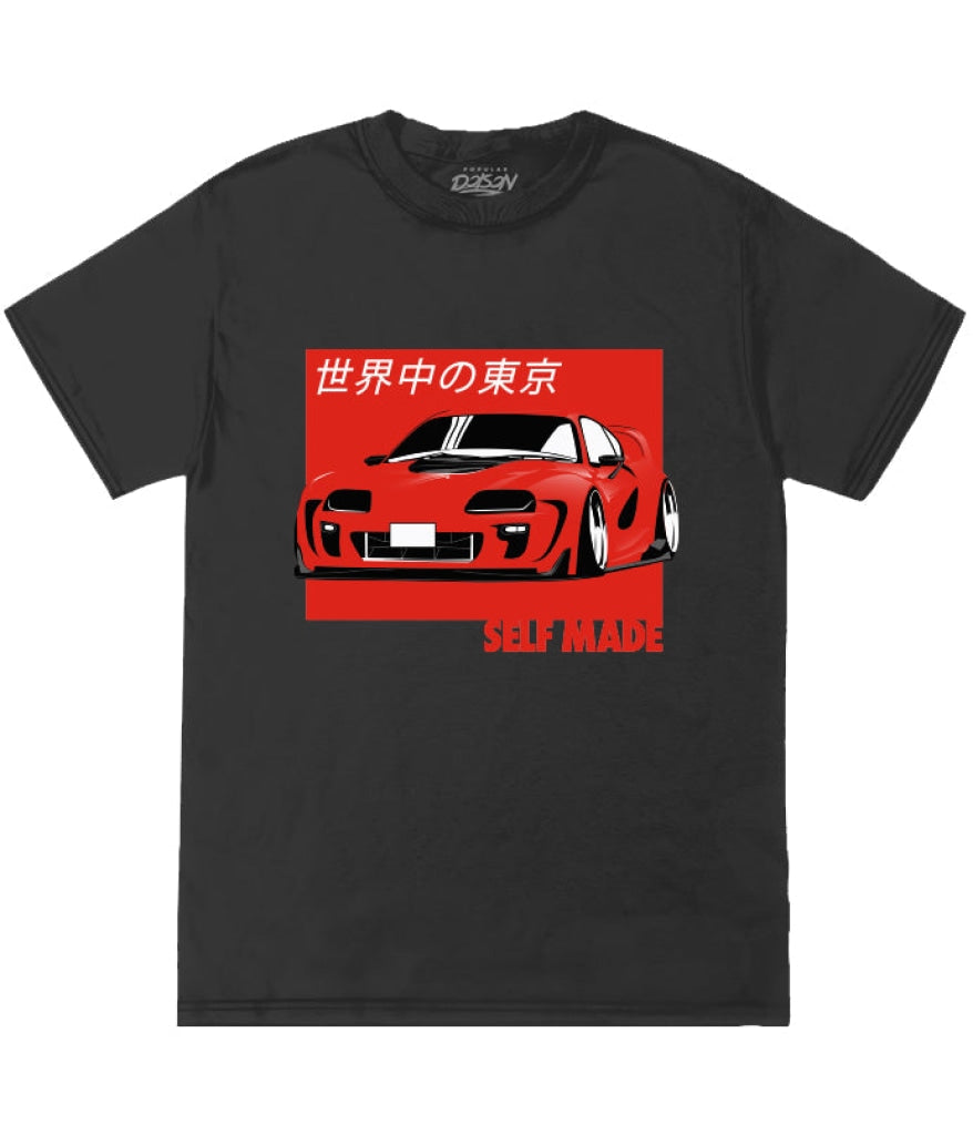 Big Size Self Made Car Kanji Tee 2X / Black Mens Tee