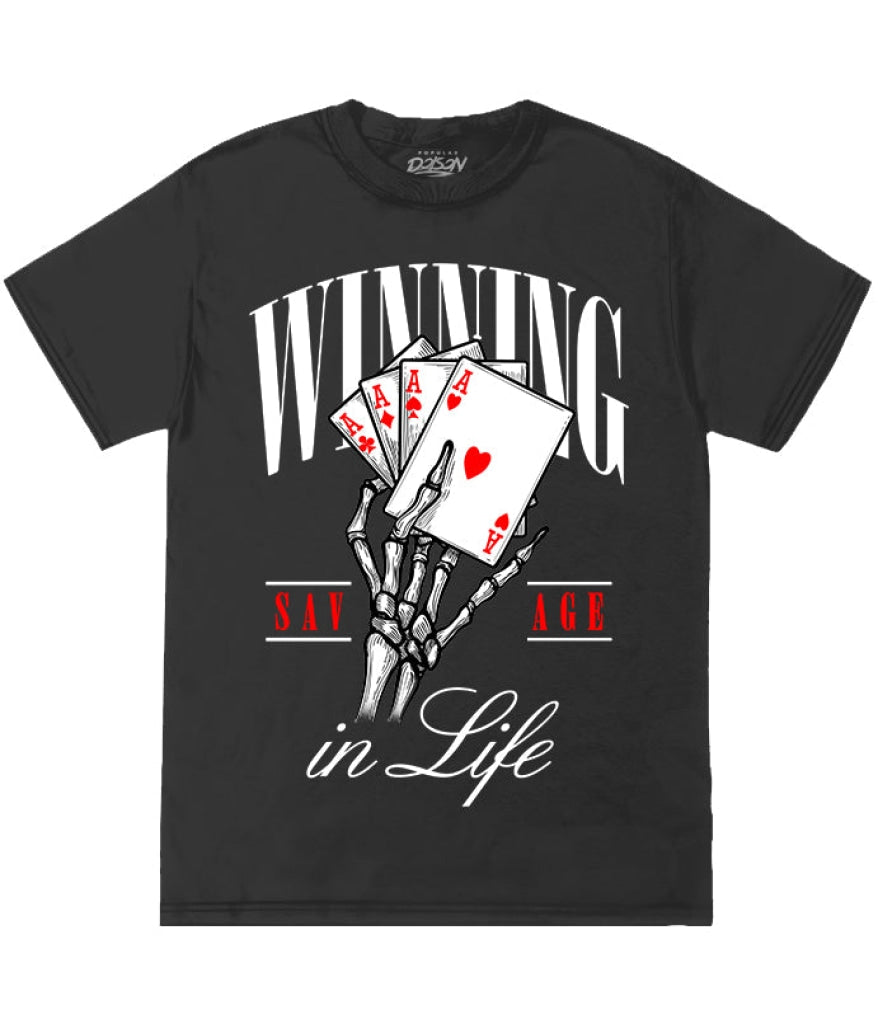 Big Size-Skeleton Winning In Life Ace Tee 2Xl / Black Mens Tee