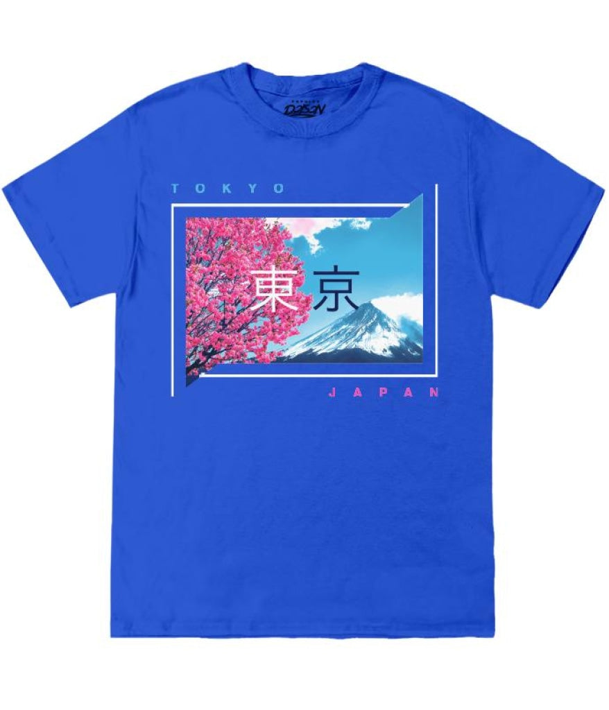Tokyo Cherry Blossom 2X / Blue Mens Tee