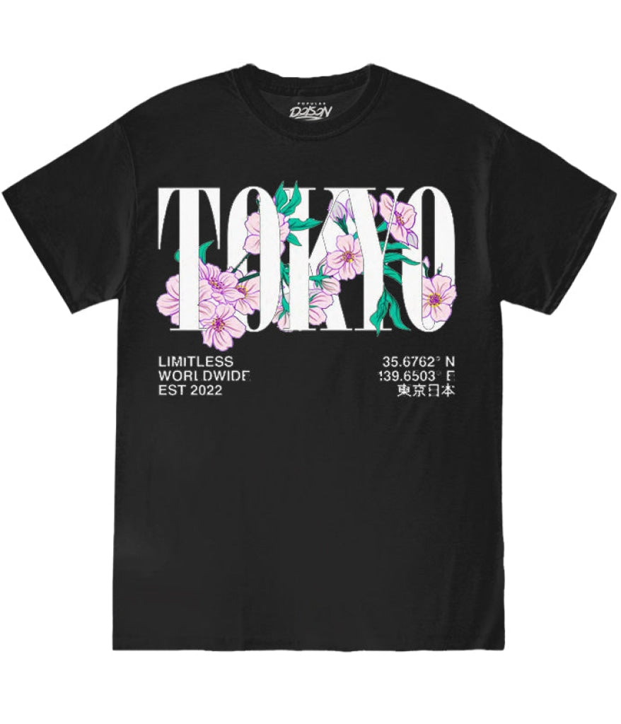 Tokyo Cherry Blossom Tee 2Xl / Black Mens Tee