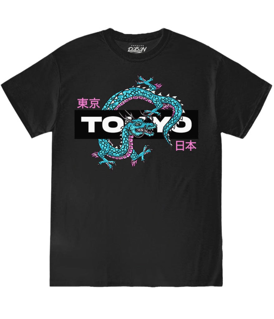 Big Size Tokyo Dragon Tee 2Xl / Black Mens Tee