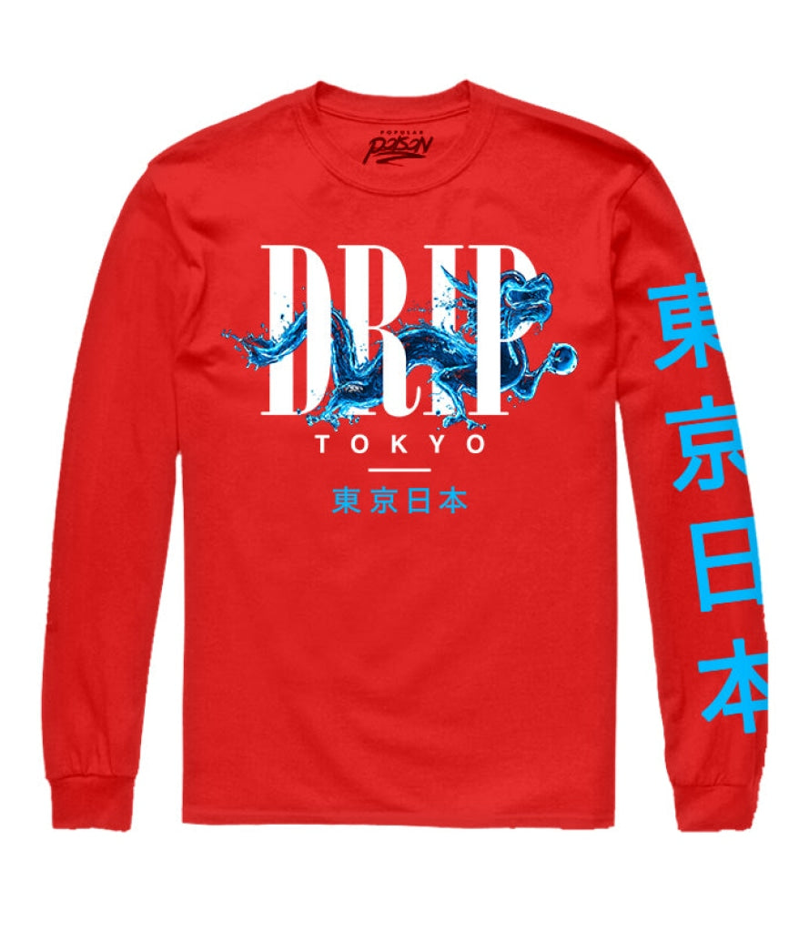 Drip Dragon Long Sleeve Tee S / Red