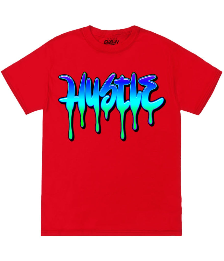 Drippin Hustle Gradient Tee S / Red Mens Tee