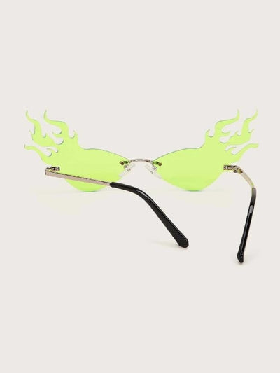 Flame Design Rimless Sunglasses Sunglasses