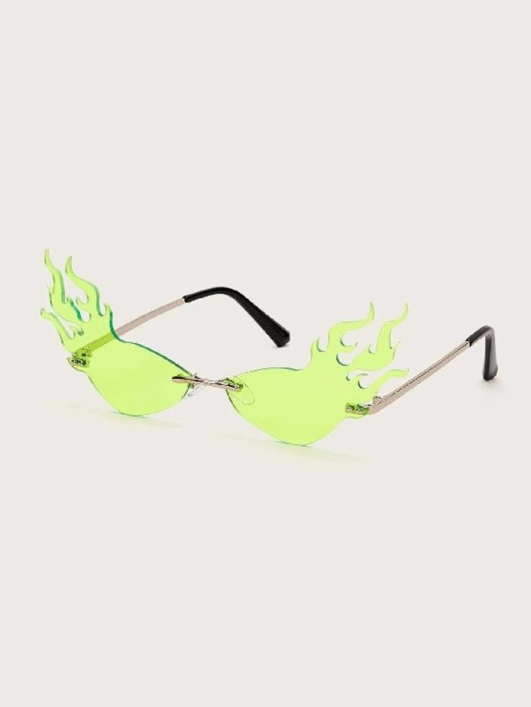Flame Design Rimless Sunglasses Sunglasses