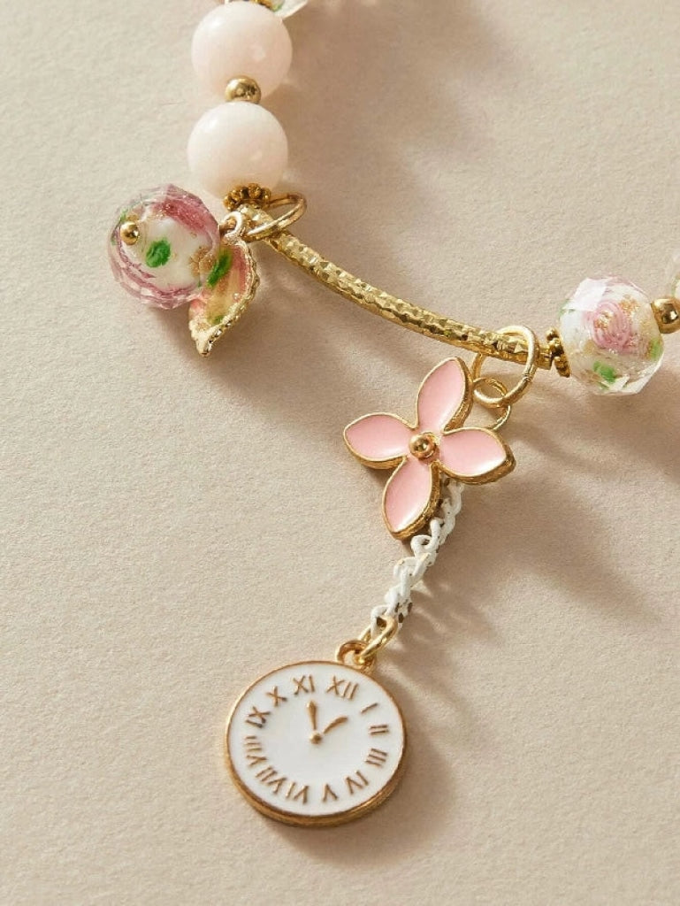 Flower Charm Beaded Bracelet Jewerly