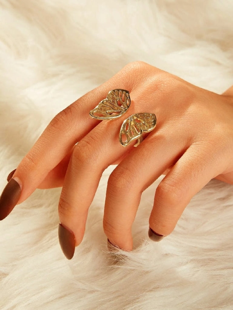 Hollow Butterfly Shaped Cuff Ring Jewerly