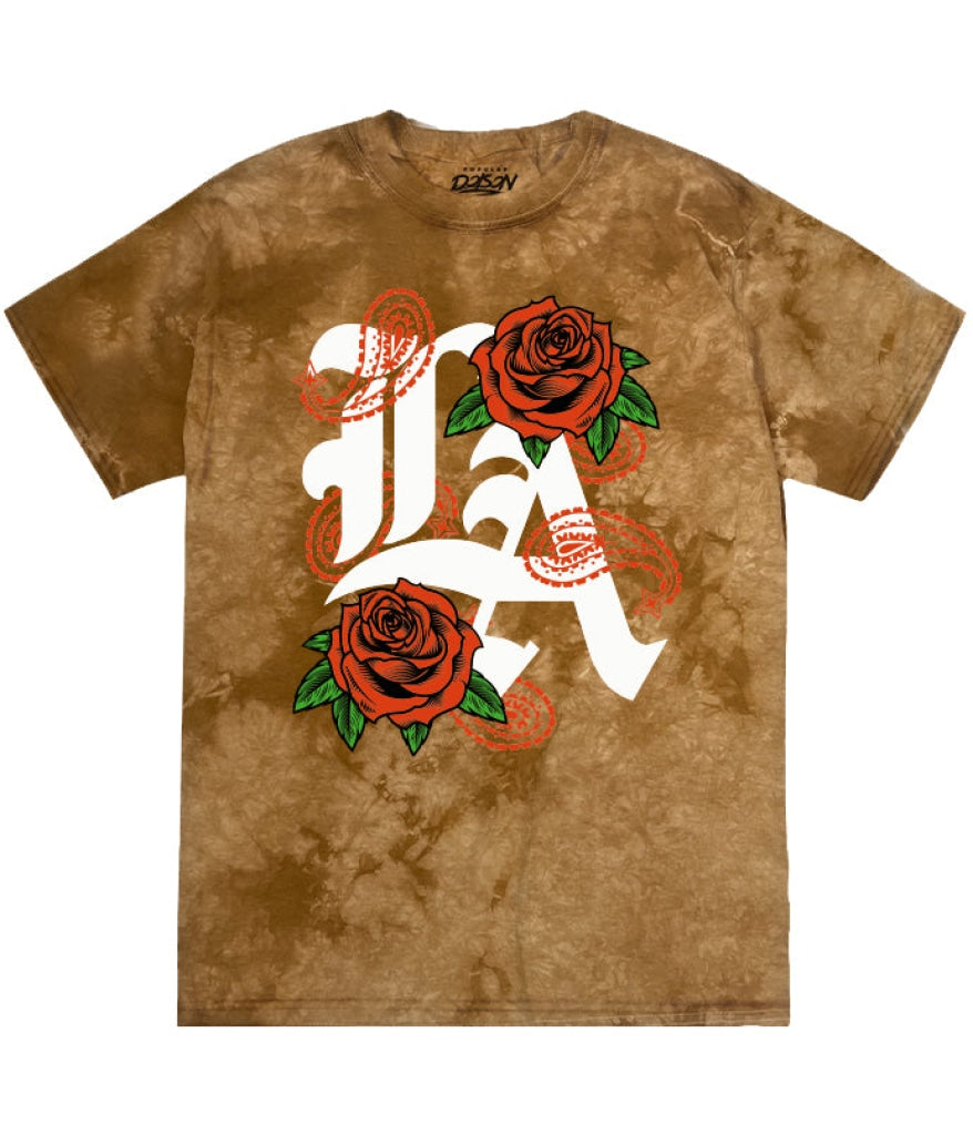 La Rose Tie Dye Tee S / Golden Brown Mens Tee