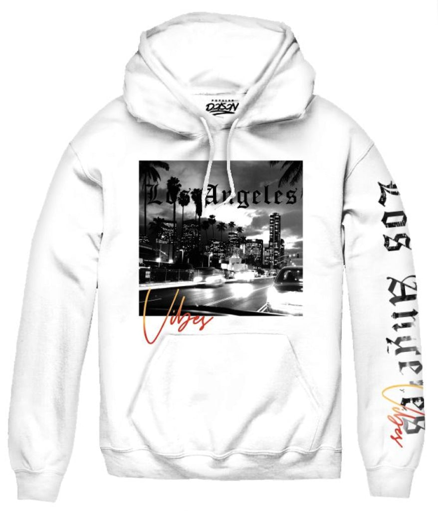 LOS ANGELES Hoodie - White, Blue, Black - Hooded Sweatshirt