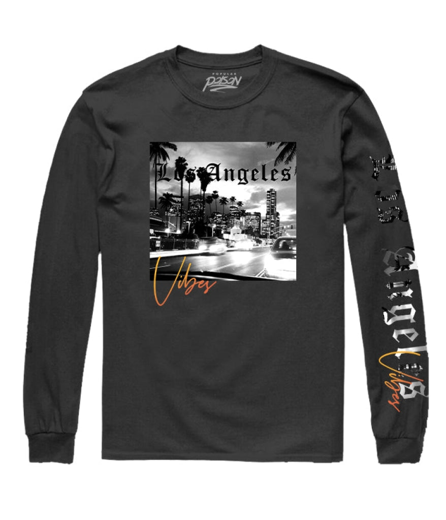 Los Angeles Night Long Sleeve Tee S / Black