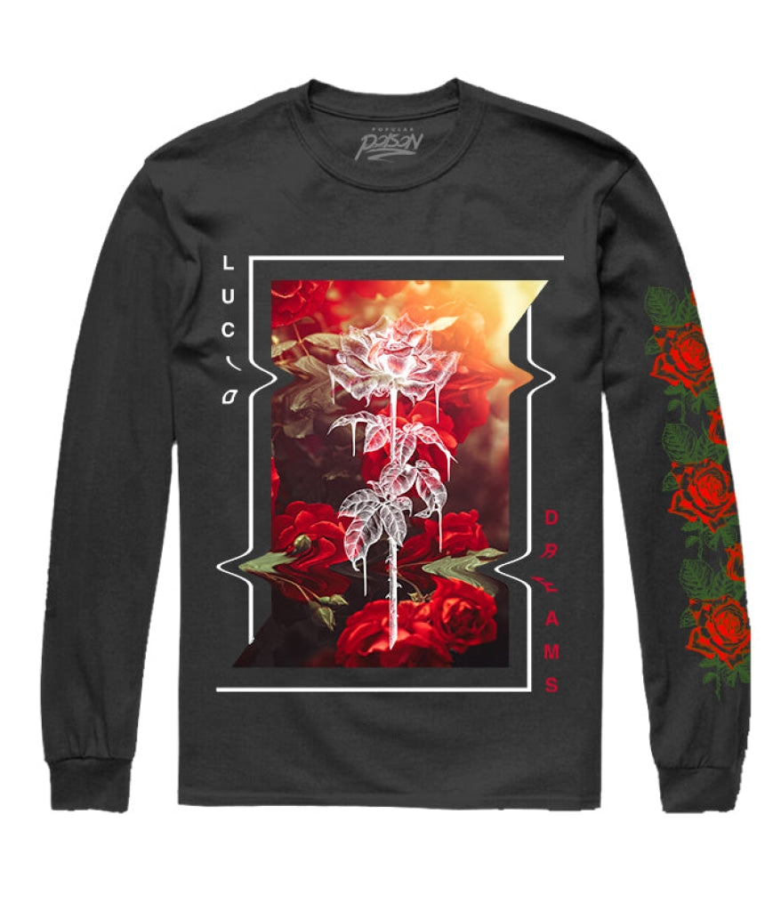 Lucid Dream Rose Long Sleeve Tee S / Black