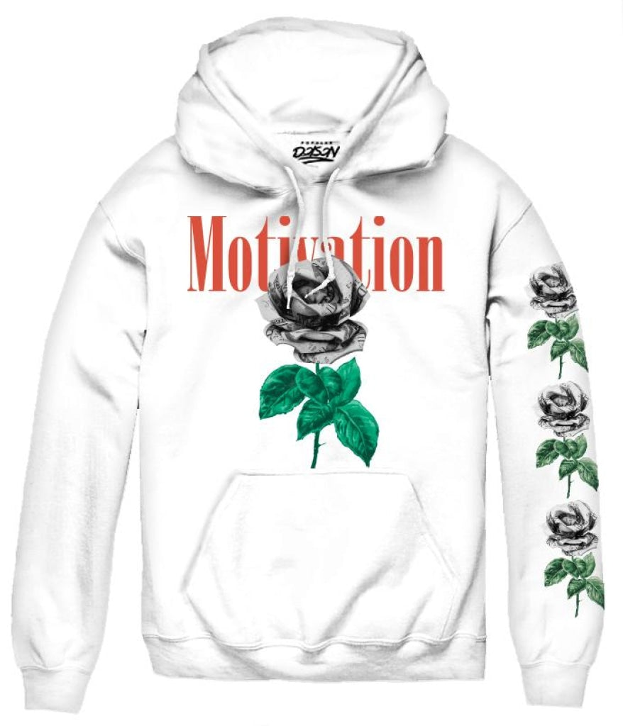 Money Rose Motivation- Big Size 2Xl / White Mens Hoodies And Sweatshirts