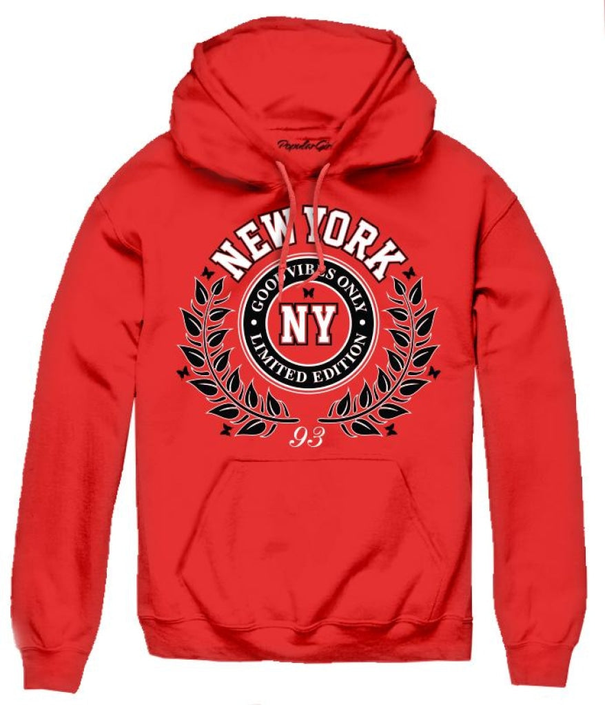 Nyc Varisity Crest Hoodie S / Red Junior Hoodies