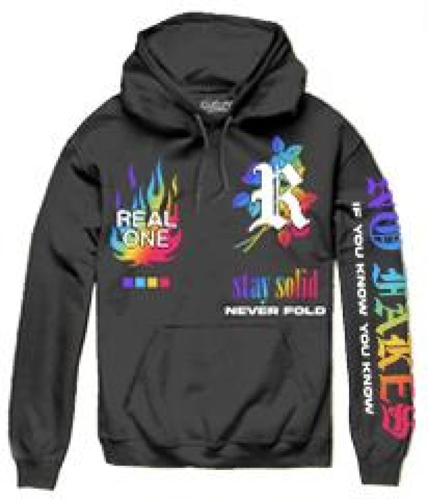 Rare Flame Gradient Hoodie S / Black Mens Hoodies And Sweatshirts