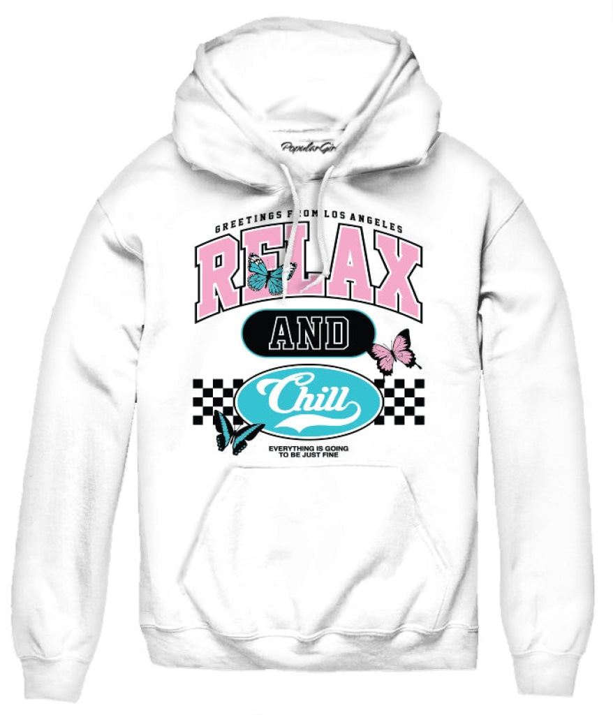 Relax And Chill Hoodie S / White Junior Hoodies