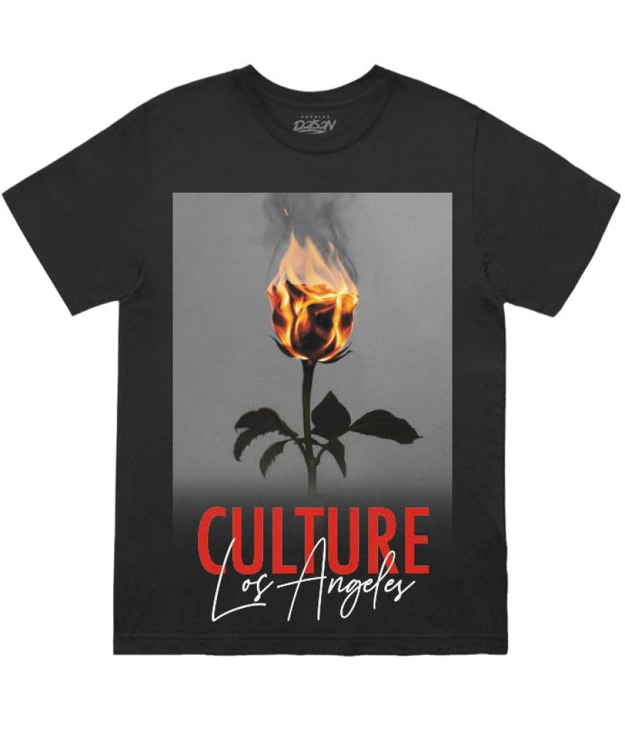 Rose Flame Culture 2X / Black Mens Tee