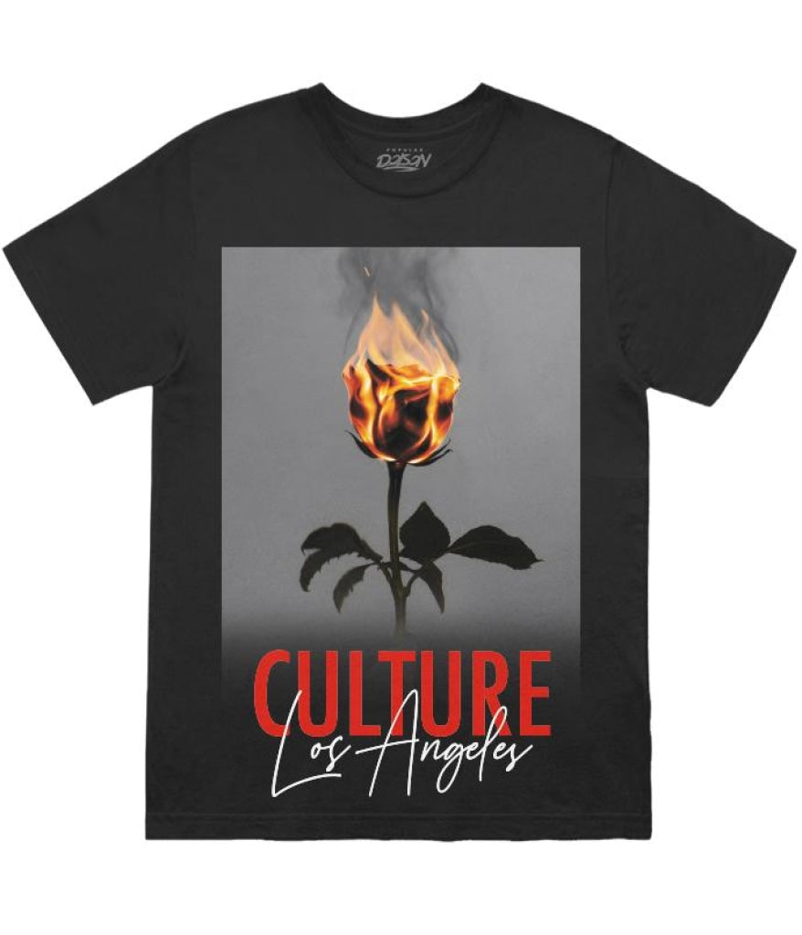 Rose Flame Culture 2X / Black Mens Tee