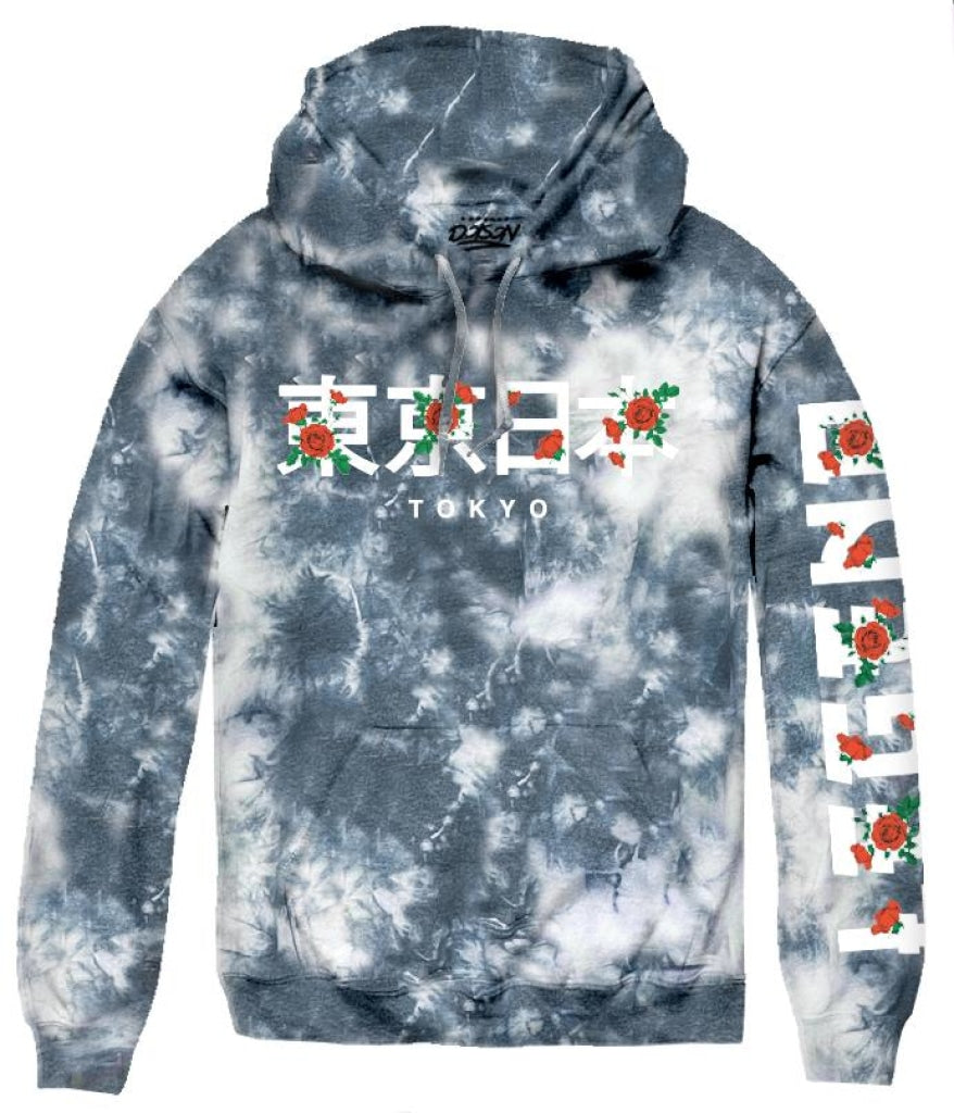 Tie dye cheap hoodie with roses