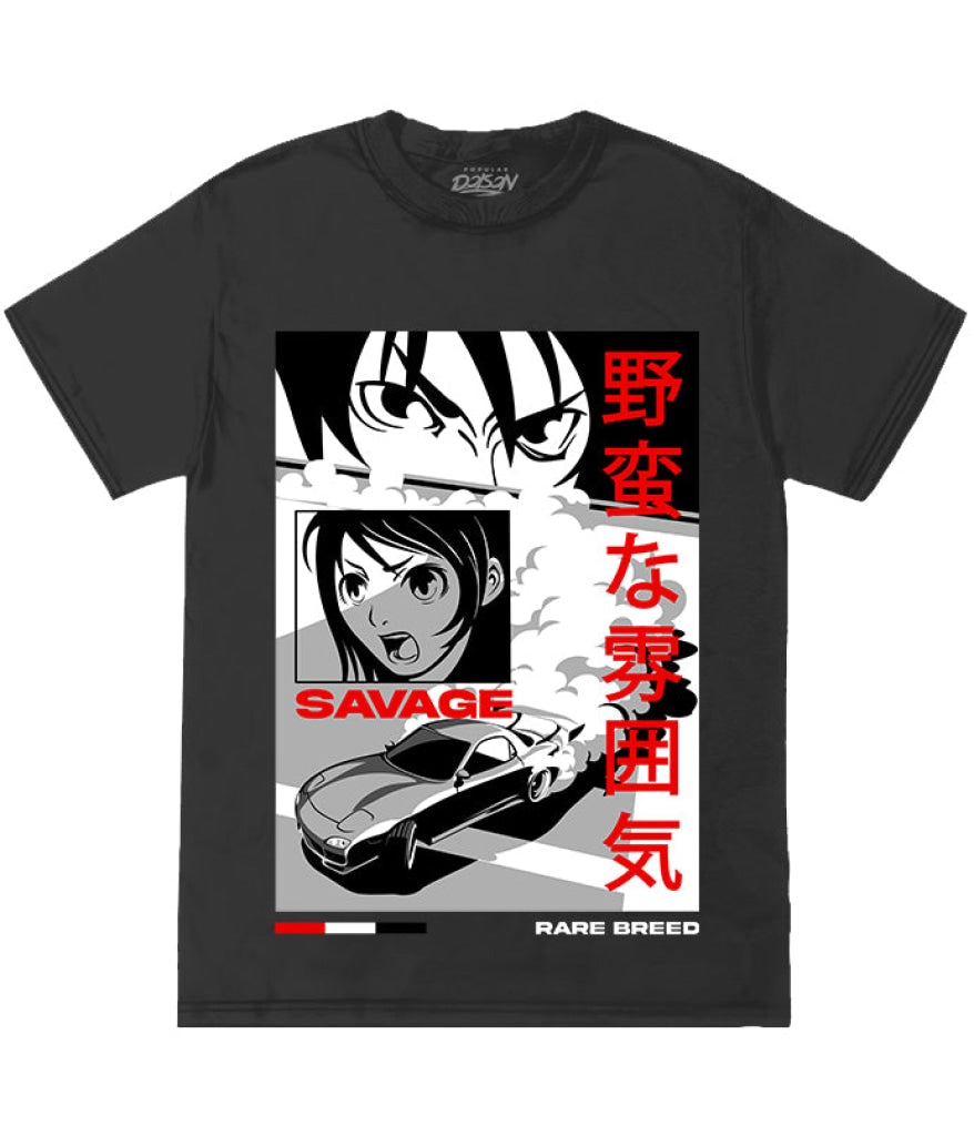 Savage Anime Cars Tee S / Black Mens Tee