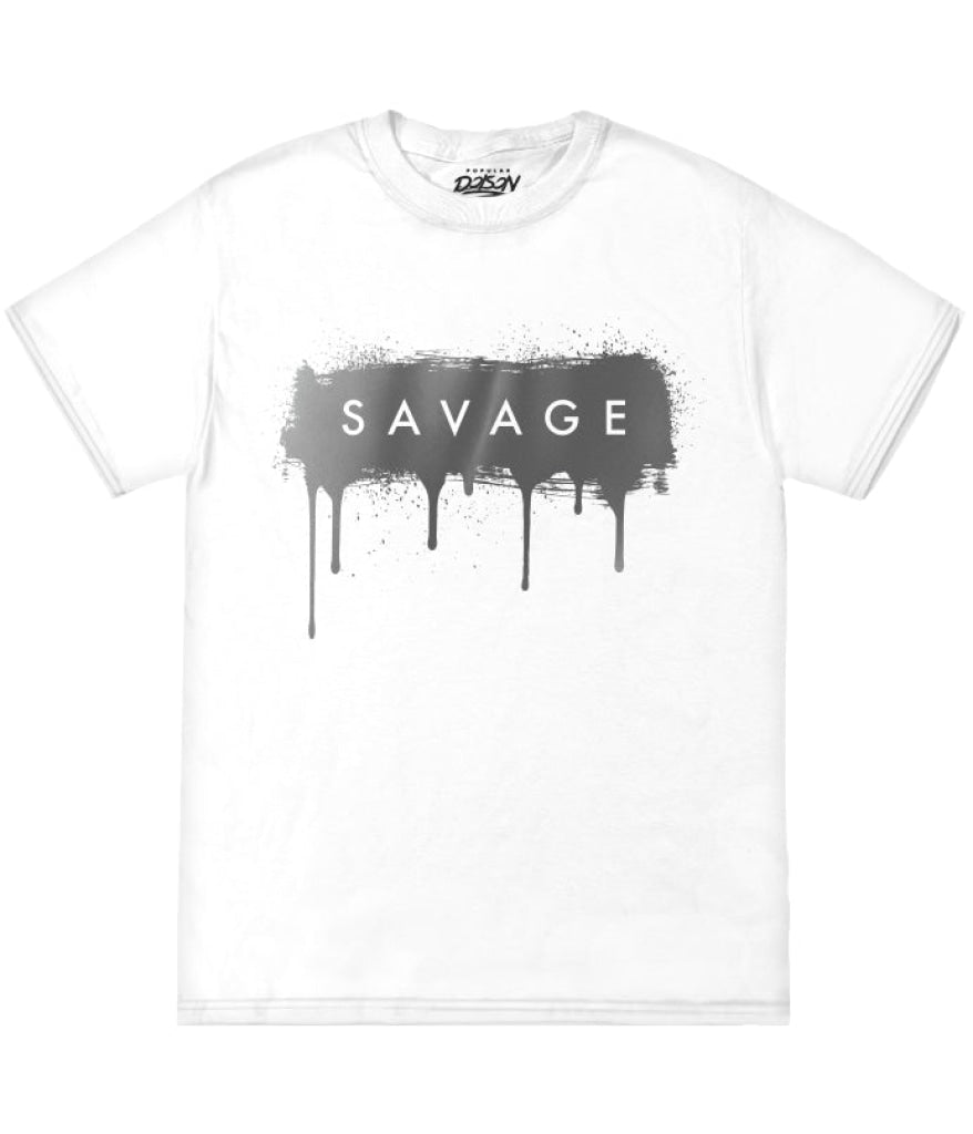 Savage Drip Foil Tee S / White Mens Tee