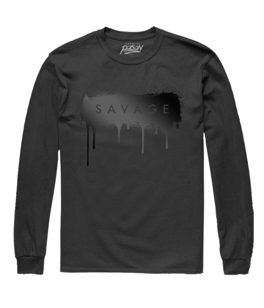 Savage Drip Long Sleeve Tee S / Black