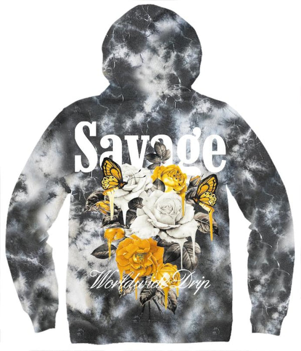 SAVAGE ROSE TIE DYE HOODIE Popular Poison