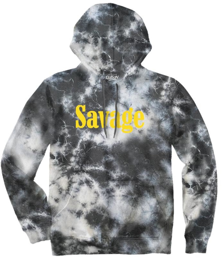 Savage Rose Tie Dye Hoodie S / Black Tie Dye Mens Hoodies And Sweatshirts