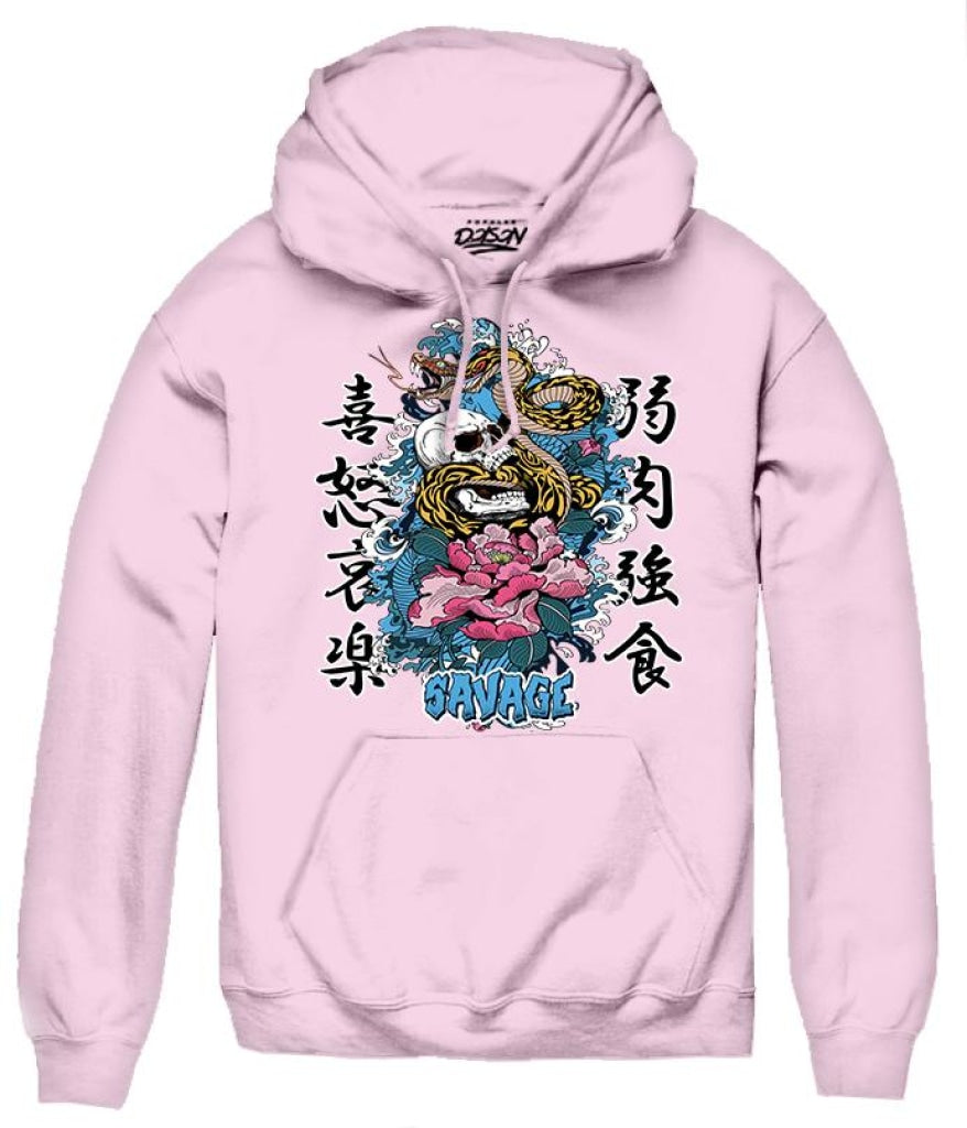 Savage Snake Floral Hoodie S / Pink Mens Hoodies And Sweatshirts