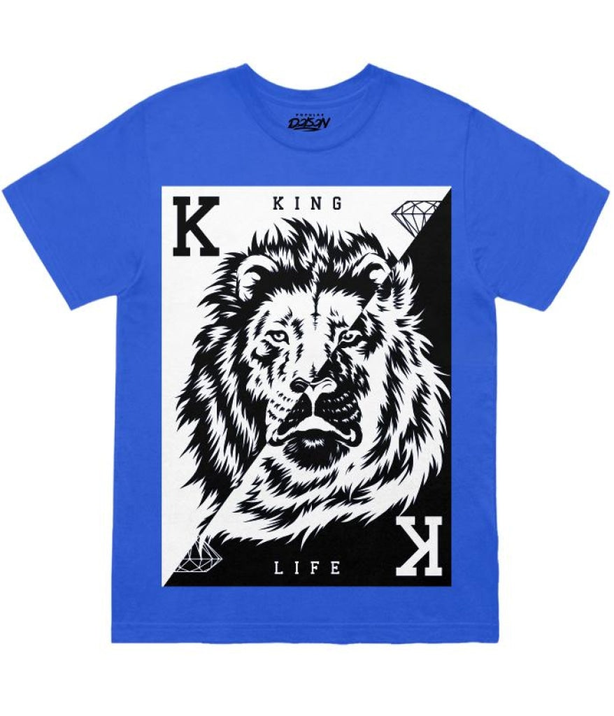 Split Lion Card 2X / Blue Mens Tee