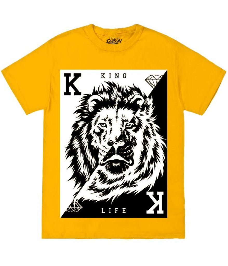 Split Lion Card 2X / Gold Mens Tee