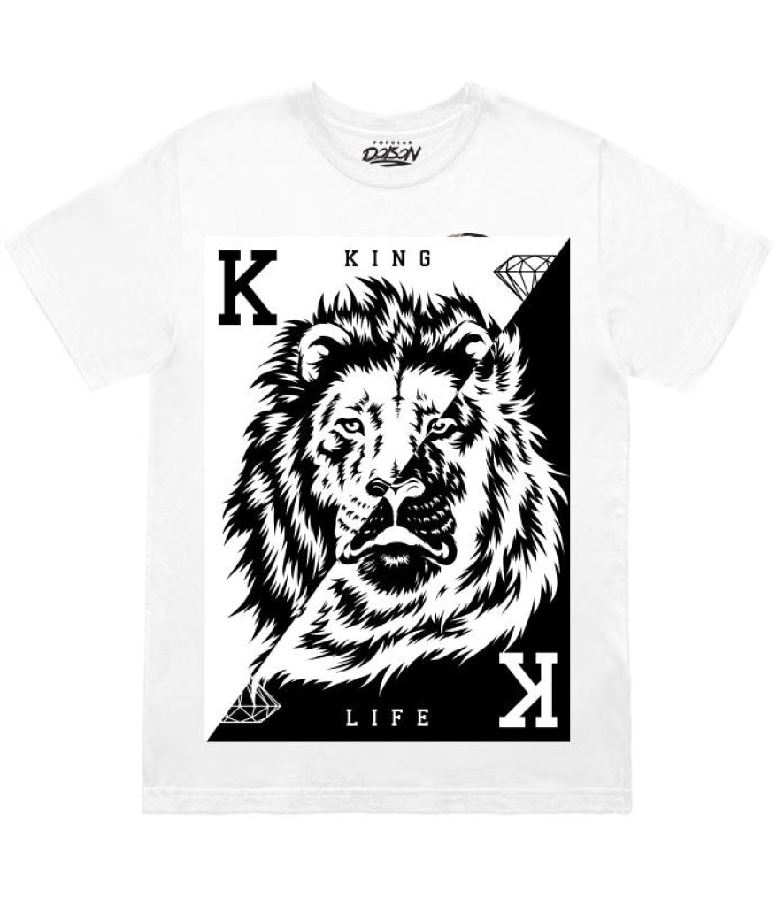 Split Lion Card 2X / White Mens Tee