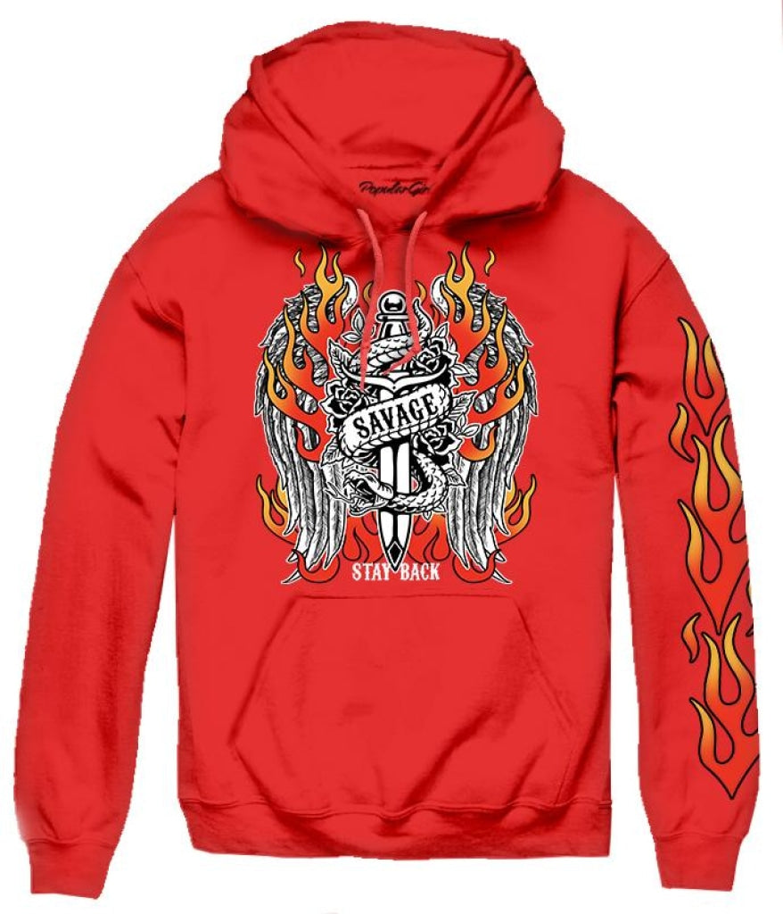 Sword Wing Flame Hoodie S / Red Junior Hoodies
