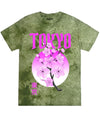 Tokyo Cherry Bloosom Kanji Tie Dye Tee S / Cedar Green Mens Tee