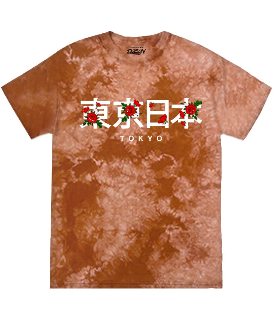 Tokyo Kanji Rose Overlay Tie Dye Tee S / Bombay Mens Tee