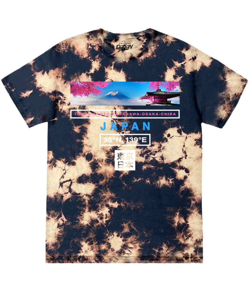 Tokyo Temple Tie Dye Tee S / Black Bleach Mens Tee