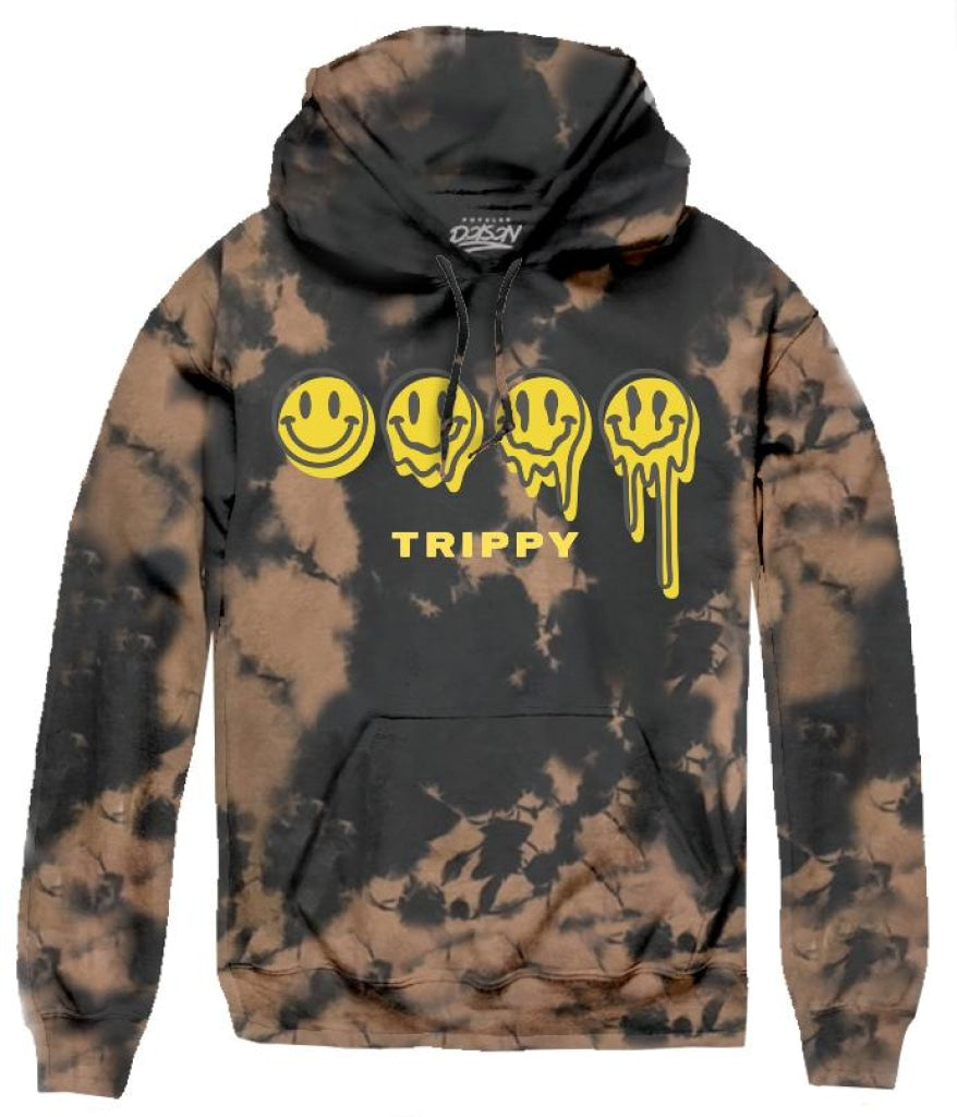 Trippy Smiley Bleach Hoodie S / Black Mens Hoodies And Sweatshirts