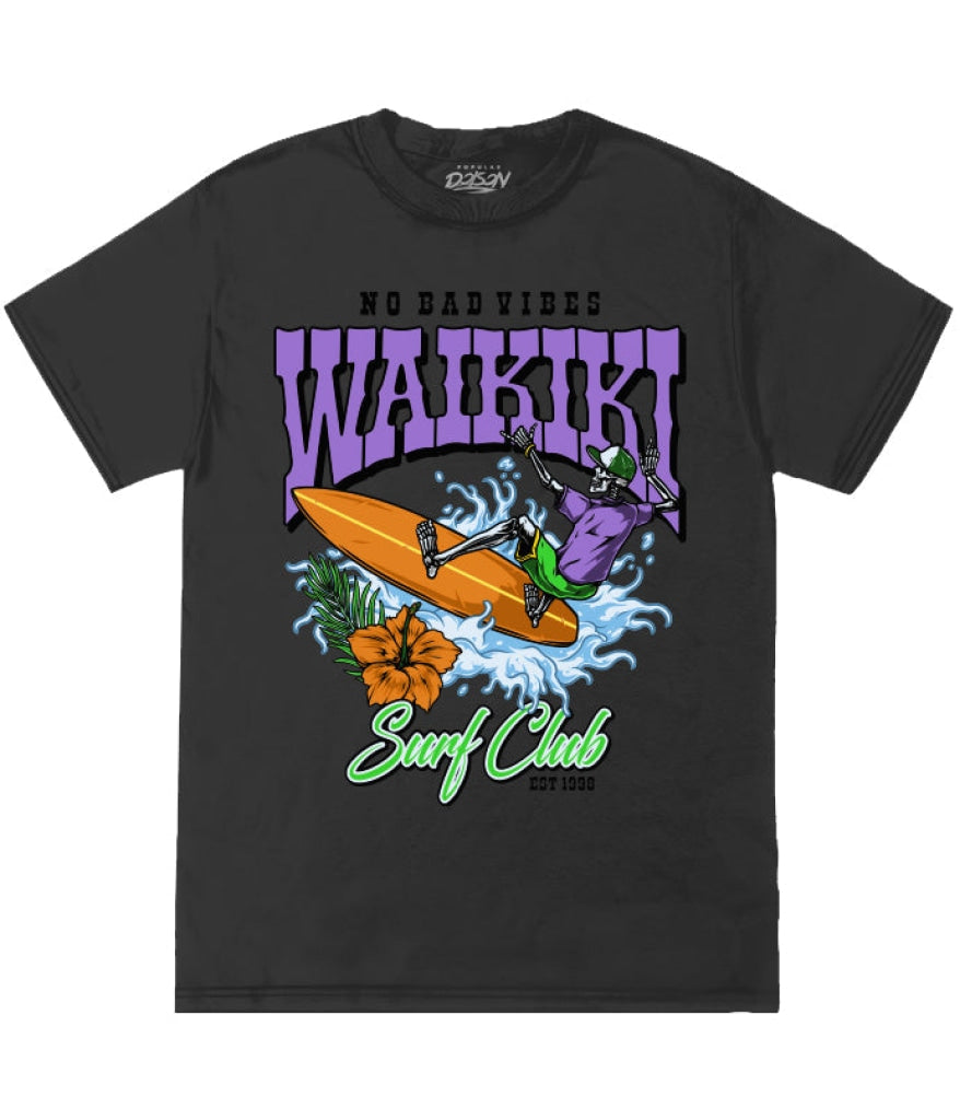 Waikiki No Bad Vibes Surf Club Tee S / Black Mens Tee